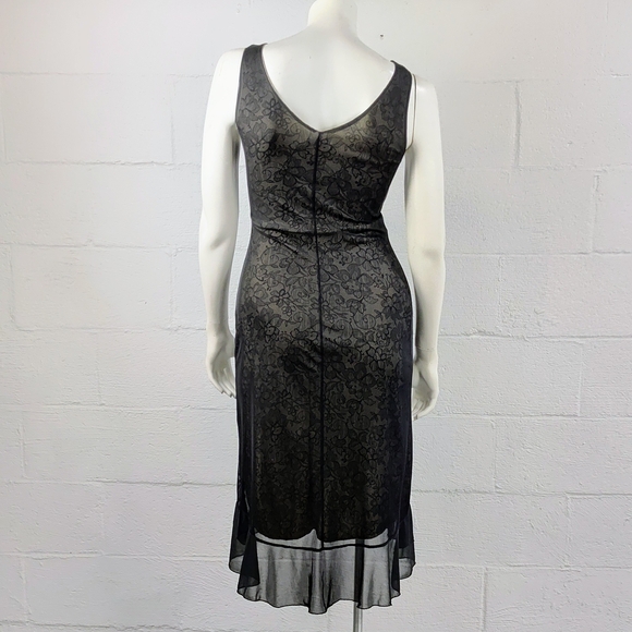 Heart Moon Star Y2K Black Sheer Midi Dress - Picture 3 of 7